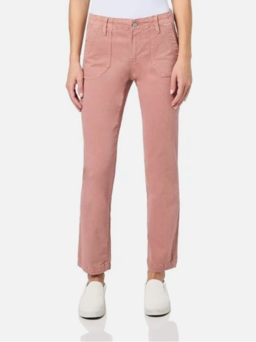 PAIGE Mayslie Ankle Straight-Leg Jeans in  Vintage Dark Rose Blush)